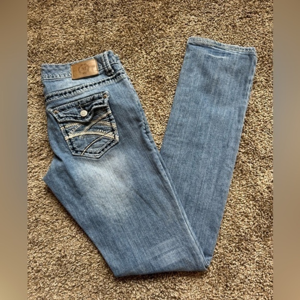 Maurices y2k vintage distressed jeans size 3/4 Long